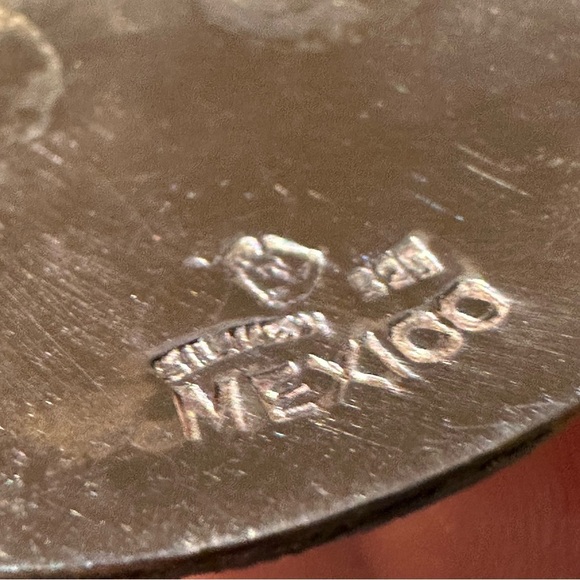 Signed 925 Mex Taxco Eagle 13 Heavy Aztec Mayan Calendar Domed Brooch Pendant - Picture 14 of 16